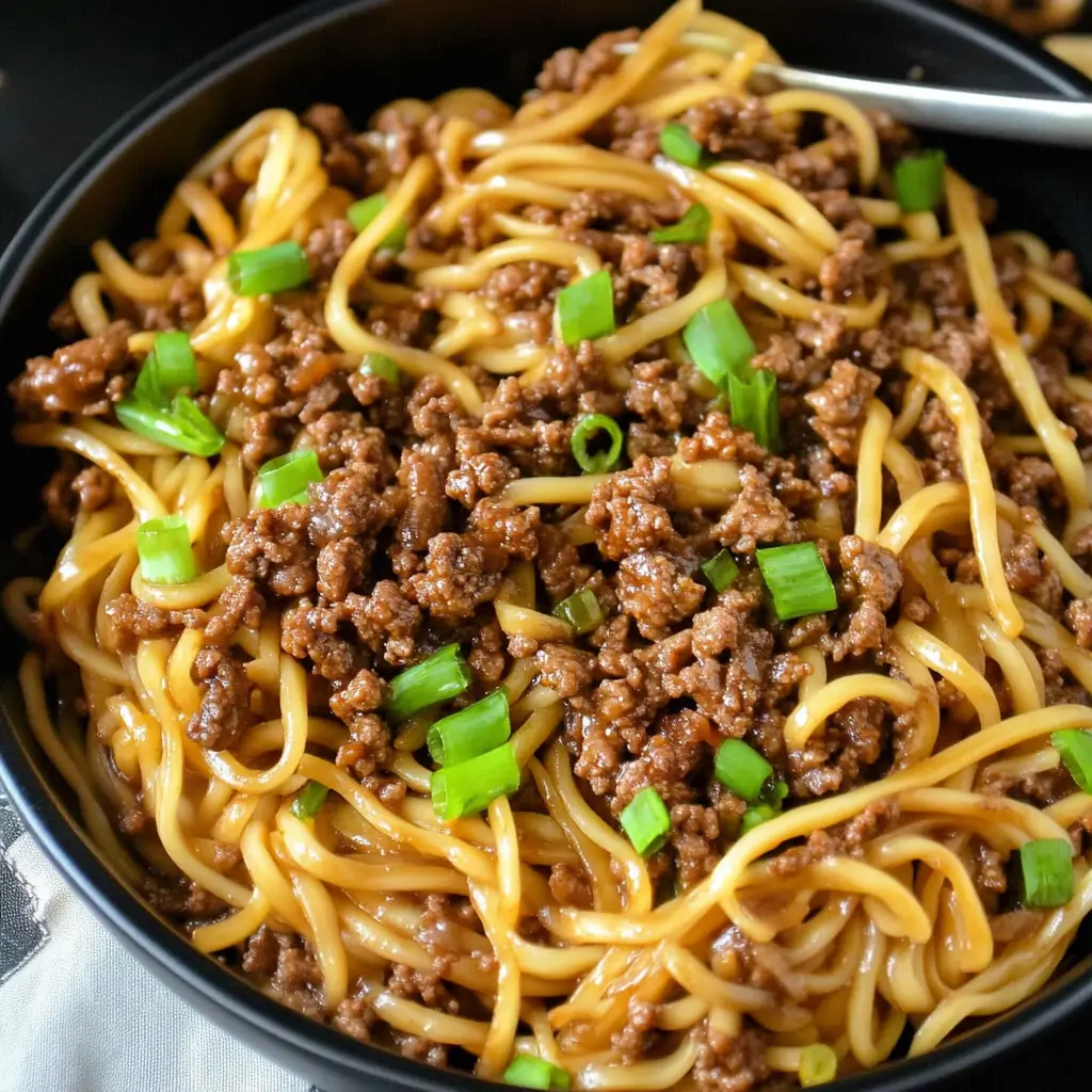 Mongolian Ground Beef Noodles